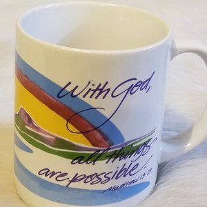 Celebration Greetings Faith Themed Coffee Mug Vtg